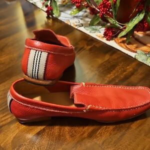 Burberry Red Leather Loafers